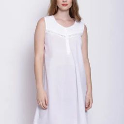 Oxolloxo White Cotton Night Dress-picture-18