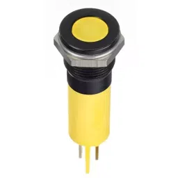 RS PRO Yellow Panel Mount Indicator 24V DC, Mounting Hole Size 12 mm, Termination Type Faston, Solder Lug, IP Rating IP67, Model No 1246411-12