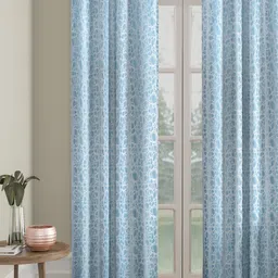 HOSTA HOMES Blue & White Geometric Long Door Curtain-image-78