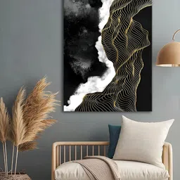 999Store Black & White Abstract Printed Canvas Wall Art-image-31