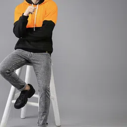 Campus Sutra Men Colourblocked Hooded Sweatshirt-image-75