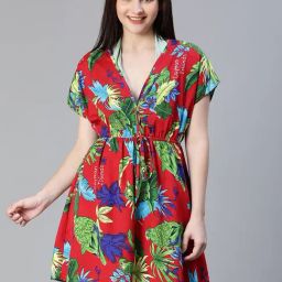 Oxolloxo Red Printed Beachwear-image-49