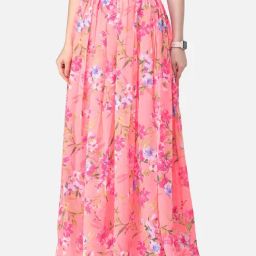 Scorpius Pink Floral Print Skirt-picture-30