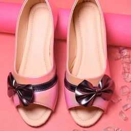 Tiny Bugs Girls Open Toe Flats with Bows-13
