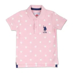 U.S. Polo Assn. Kids Pink Cotton Printed Polo T-Shirt-picture-35