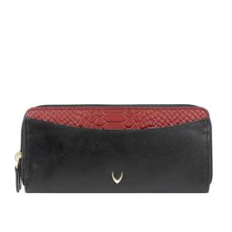 Hidesign Black Leather Zip around Wallet for Women-48