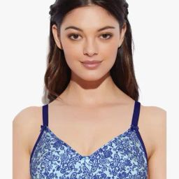 Enamor Blue Non Wired Non Padded Full Coverage Bra-image-24