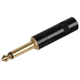 REAN PLUG, 6.35MM, 2WAY, BLACK-GOLD, NYS224BG-34