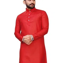OCMOH Men Solid Straight Kurta (Green)-image-33
