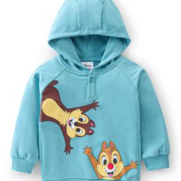 Babyhug Cotton Full Sleeves Sweatshirt With Hood & Chip N Dale Graphics - Blue-image-40