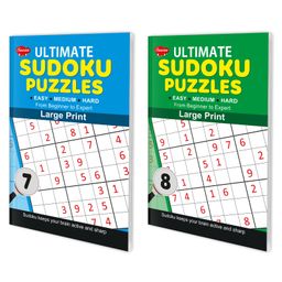 Sawan Present Set Of 2 Ultimate Sudoku Puzzles - Easy Medium Hard 7 & 8 Large Print with Answers-15