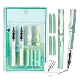 FunBlast 2 Pcs Fountain Pen Set with 4 Riffils  Green Emerland-19