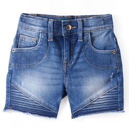 UCB Cotton Woven Knee Length Shorts Solid Colour  - Blue-image-68