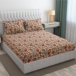 RRC Super Soft Brushed Microfiber Cotton  Double  Bed sheet With 2 Pillow Cover - Maroon-picture-44
