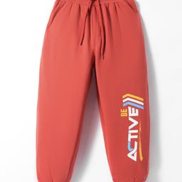 Taeko Looper Full Length Track Pants with Sport Text Print - Rust Orange-picture-18
