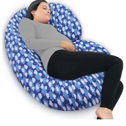 Coozly C Shaped Pregnancy Pillow Maternity Pillow 100% Cotton Removable Covers- Clouds-picture-18