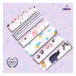 LazyToddler Premium 100% Flannel Cotton Washcloth Set of 6 (Hearts)-41
