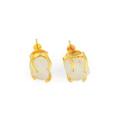 TOTAPARI Gold-Plated Contemporary Agate Studs-16