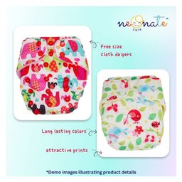 NeonateCare Reusable Cloth Diaper with Diaper Inserts - Pink( Color and design may vary) image 2