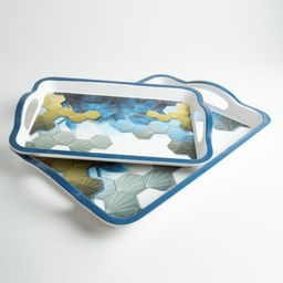 Superware Melamine Mattrix Serving Tray Set-Mistpeak Matte (Set Of 2) image 2