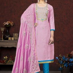 HERE&NOW Embellished Unstitched Dress Material-picture-49