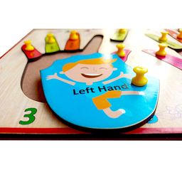 WISSEN Wooden Hand and Finger Knob and Peg Puzzle Multicolor - 12 Pieces image 3