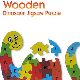 Toys Universe A to Z Dinosaur Wooden Jigsaw Puzzle for Kids - Includes 26 Capital Alphabet Letter Pieces - Improve Fine Motor Skills, Problem Solving Ability image 3
