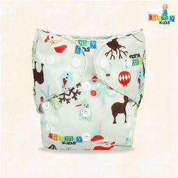 Chinmay Kids One Size Adjustable Baby Cloth Button Diaper - Washable/Reusable Nappies for Infants & Toddlers With White Insert (8 X 8 inch) Pack of 2 image 3