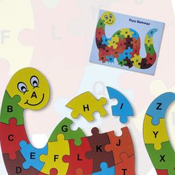 Toys Universe A to Z Dinosaur Wooden Jigsaw Puzzle for Kids - Includes 26 Capital Alphabet Letter Pieces - Improve Fine Motor Skills, Problem Solving Ability image 4