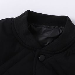 Kookie Kids Full Sleeves Front Open Bomber Jacket with Front & Back Text Patch - Black image 4