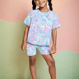 YK Girls Printed Top With Shorts-image-36