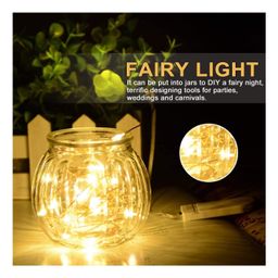 Bubble Trouble 3AA Battery Powered Waterproof Copper Wire String Fairy Lights with 30 LEDs Warm White 3 Meter - Golden image 5