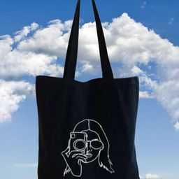 the sack co Black Cotton Tote Bag-image-91