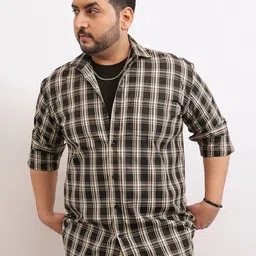 UNSTD Men Plus Size Checked Casual Shirt-image-62