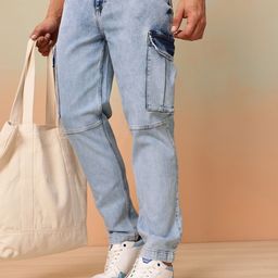 Mast & Harbour Men Tapered Fit Mid-Rise Heavy Fade Stretchable Jeans-image-72