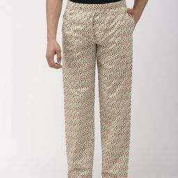 The Indian Garage Co Men Off-White Printed Lounge Pants-image-45