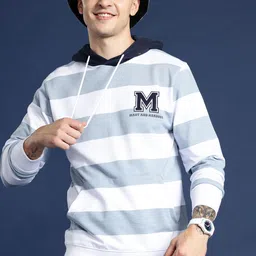 Mast & Harbour Striped Hooded Sweatshirt-picture-1
