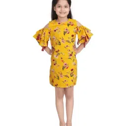 StyleStone Kids Yellow Floral Print Dress-image-98