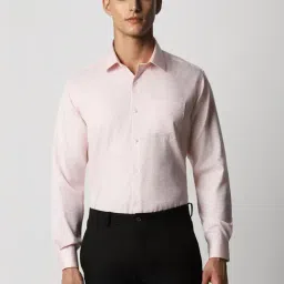 Van Heusen Pink Cotton Regular Fit Printed Shirt-image-82
