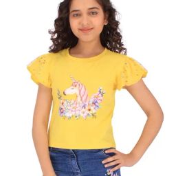 Cutecumber Kids Yellow Floral Print Top-picture-46