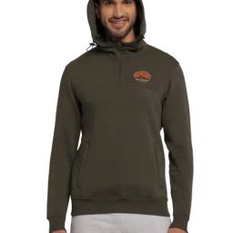 Wildcraft Dark Olive Regular Fit Logo Print Hooded Sweatshirt-picture-7