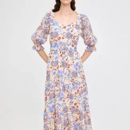Cover Story Off White Printed Midi Dress-image-74