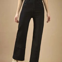 DOLCE CRUDO Black Plain Jeans-image-23