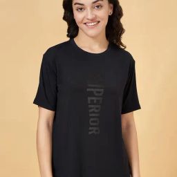 Ajile by Pantaloons Jet Black Printed Sports T-Shirt-image-23