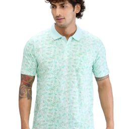 Colorplus Green Classic Fit Printed Polo T-Shirt-image-73