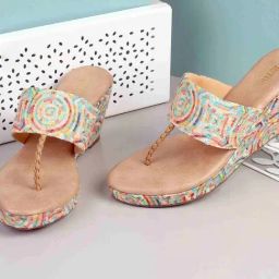 Metro Women's Beige T-Strap Wedges-image-91