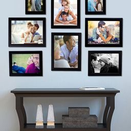 Art Street Black Solid Set Of 8 Wall Photo Frames-7