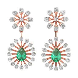 Joyalukkas 18k Gold & Diamond Delicate Daisy Floral Earrings-image-83