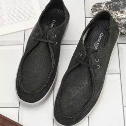 Carlo Romano Men's Black Derby Shoes-image-98