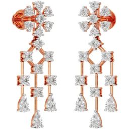 Joyalukkas 18k Gold & Diamond Sleek Geometric Ensemble Earrings-image-59